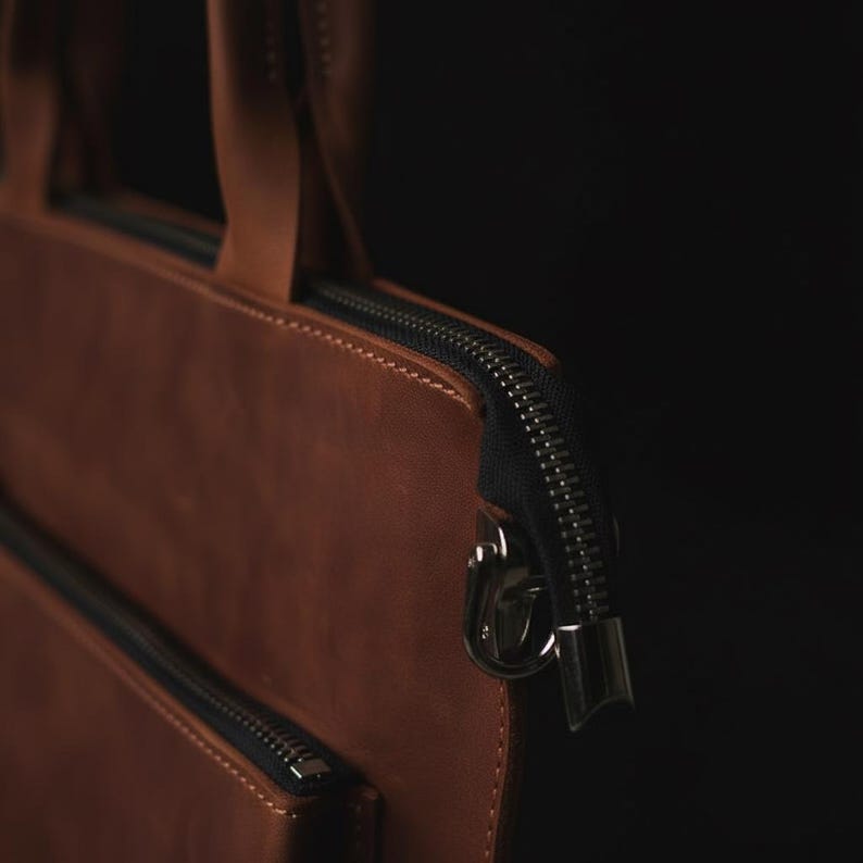 Leather Laptop Bag For Women, Leather Briefcase For Laptop, Brown Leather Laptop Bag, Professional Laptop Bag Leather, Leather Work Bag image 13
