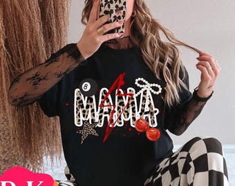 Trendige Mama PNG | Western Chic Mama | 8 Kugeln png | Retro Mama Dtf | Edgy Mom Leben | Sofort Download