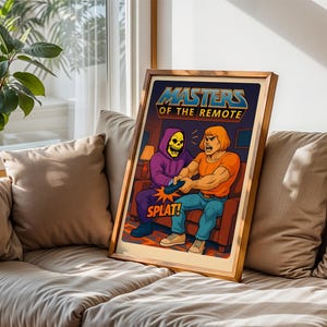 He-Man vs Skeletor Print: Retro 80s Cartoon Art (Digital Download)