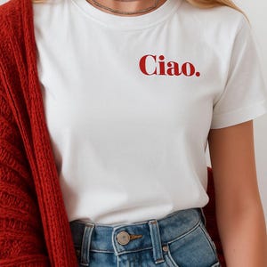 T-shirt Ciao – Tee-shirt Italien tendance en Coton | Cadeau pour Amateur d’Italie & Voyageur | Style Minimaliste