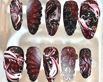 3D Koi Fish Press On Nails | Japanese Style Luxury Nail Art Set