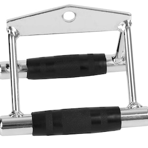 Double D Handle Cable Attachment V-Shaped Row Grip for Cable Machines Steel Seated Row & Lat Pulldown Handle Gym Accessory.