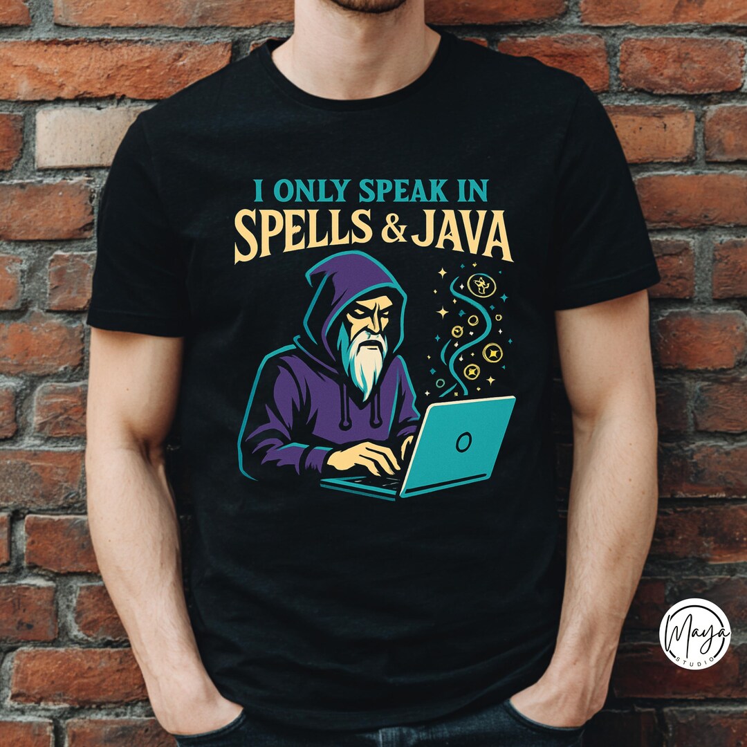 Funny Wizard Programmer PNG – Spells and Java Clipart (digital Download ...