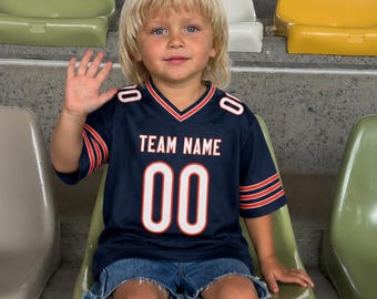 Chicago Football Jersey,  Personalized Name & Number Kid and Youth Custom Jersey, American Green Fans Football, Bear Down Jersey