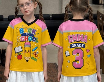 Maglia personalizzata per l'asilo, maglia da calcio per il ritorno a scuola, maglietta per bambini in età prescolare, maglietta per il primo giorno di scuola, maglietta per bambini piccoli, regalo scolastico per bambine