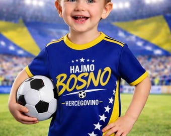 Personlig Bosnien Zmajevi fotbollströja 2026, Mali Zmajevi bosnisk fotbollsoutfit för barn, Balkan-sportfangåva