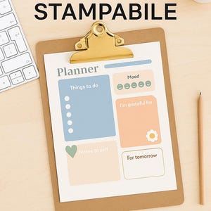 Planner Giornaliero Stampabile PDF • Agenda da Stampare per Organizzare la Giornata • To Do List Digitale • Organizer Produttività