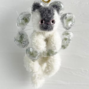 Handmade Resin Cat Wreath - &#39;Suu in the Mist Bell&#39; - Japanese Craft