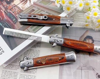 Customized Folding Beard Comb,groomsman gift,Folding Hair Beard Comb,Unique Gift for Husband,Wedding Gift,Gift for Boyfriend,Gifts for Him