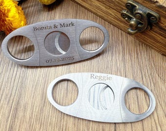 Customized Stainless Steel Cigar Cutter, Personalized Gift