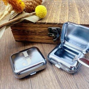 Customized Mini Metal Ashtray,Pocket Ashtray,Groomsman Gift,men&#39;s ashtray,best man gift,Perfect gift,gift for dad,Wedding Party Souvenir