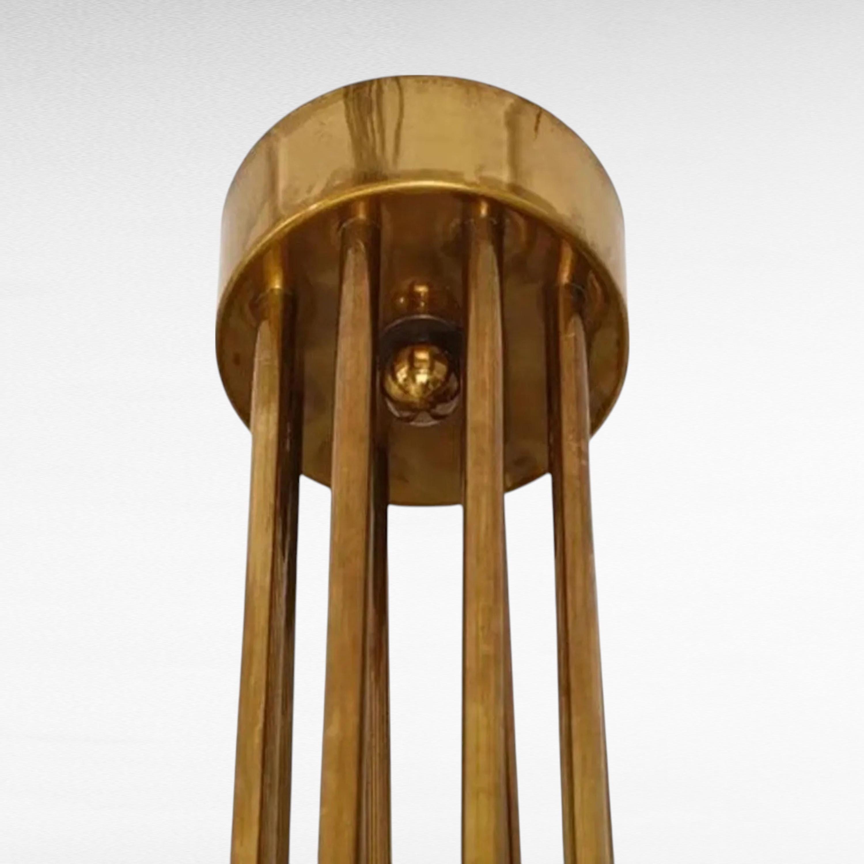 イタリア製ヴィンテージ真鍮スプートニクシャンデリア：ミッド