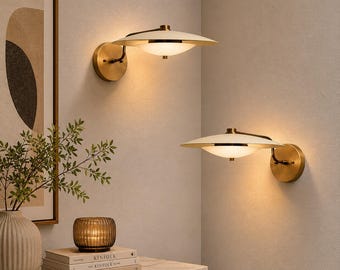 Italian Brass Wall Sconce, Mid Century Modern Wall Light, Luxury Handmade Bedroom Lighting