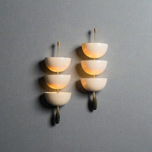Italian Brass Wall Sconces - Mid Century Modern Wall Lamp - Handmade Vintage Light
