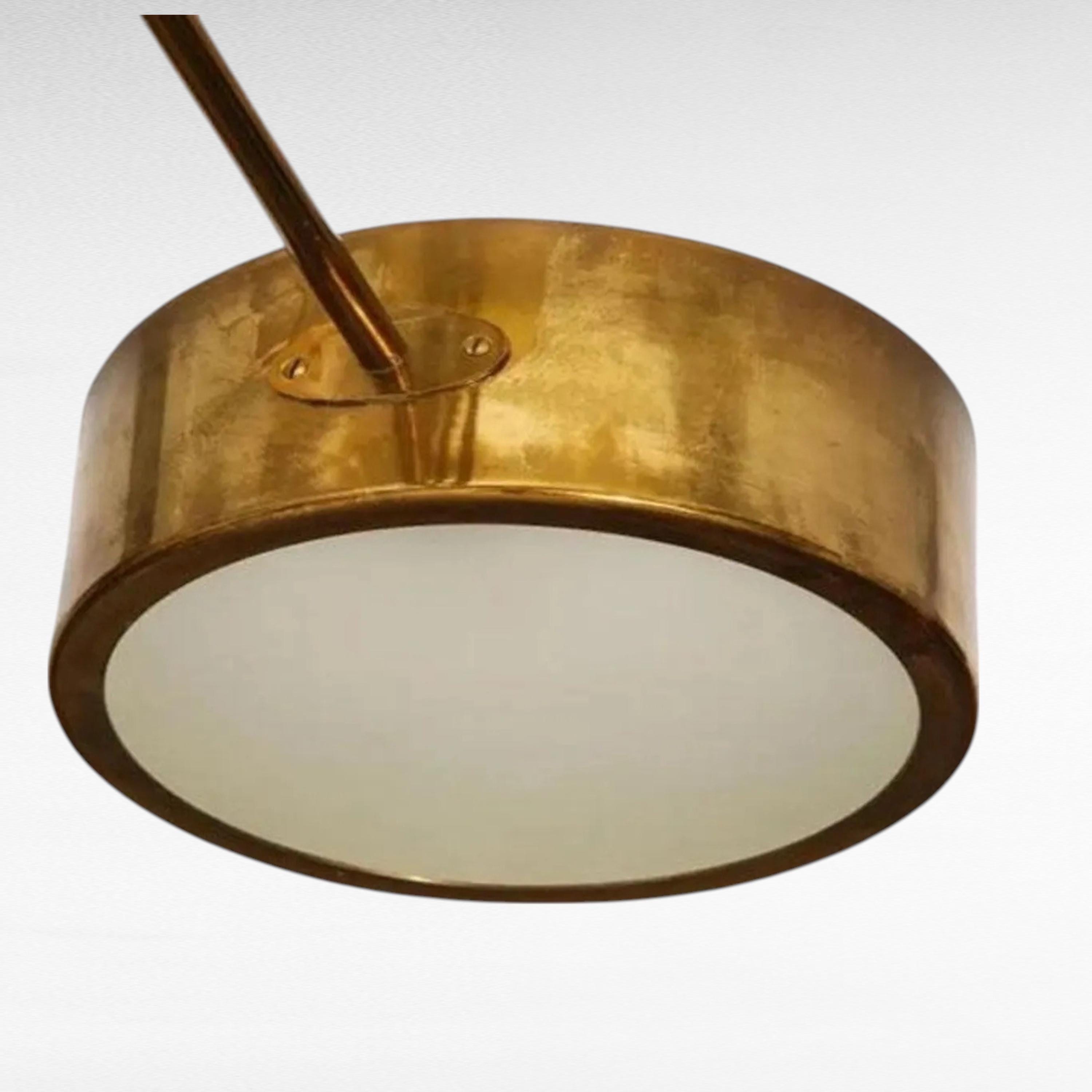 イタリア製ヴィンテージ真鍮スプートニクシャンデリア：ミッド