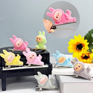 Pinza para el pelo de Labubu, pinza de dibujos animados, accesorios de Labubu, bonito accesorio kawaii, regalo para amantes de Labubu, regalo para ella, regalo para niñas.