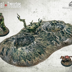 Wounded Hill - trench, obstacle-ready to play wargaming terrain for war games and RPG, Trench Crusade, War Hammer, grimdark painted