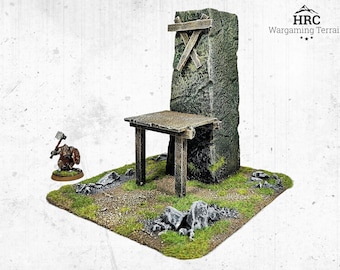 Rock Of Grey Seer - ancient, ruin - ready to play wargaming terrain for war games and RPG - D&D, War Hammer, Old World. Flocked and painted
