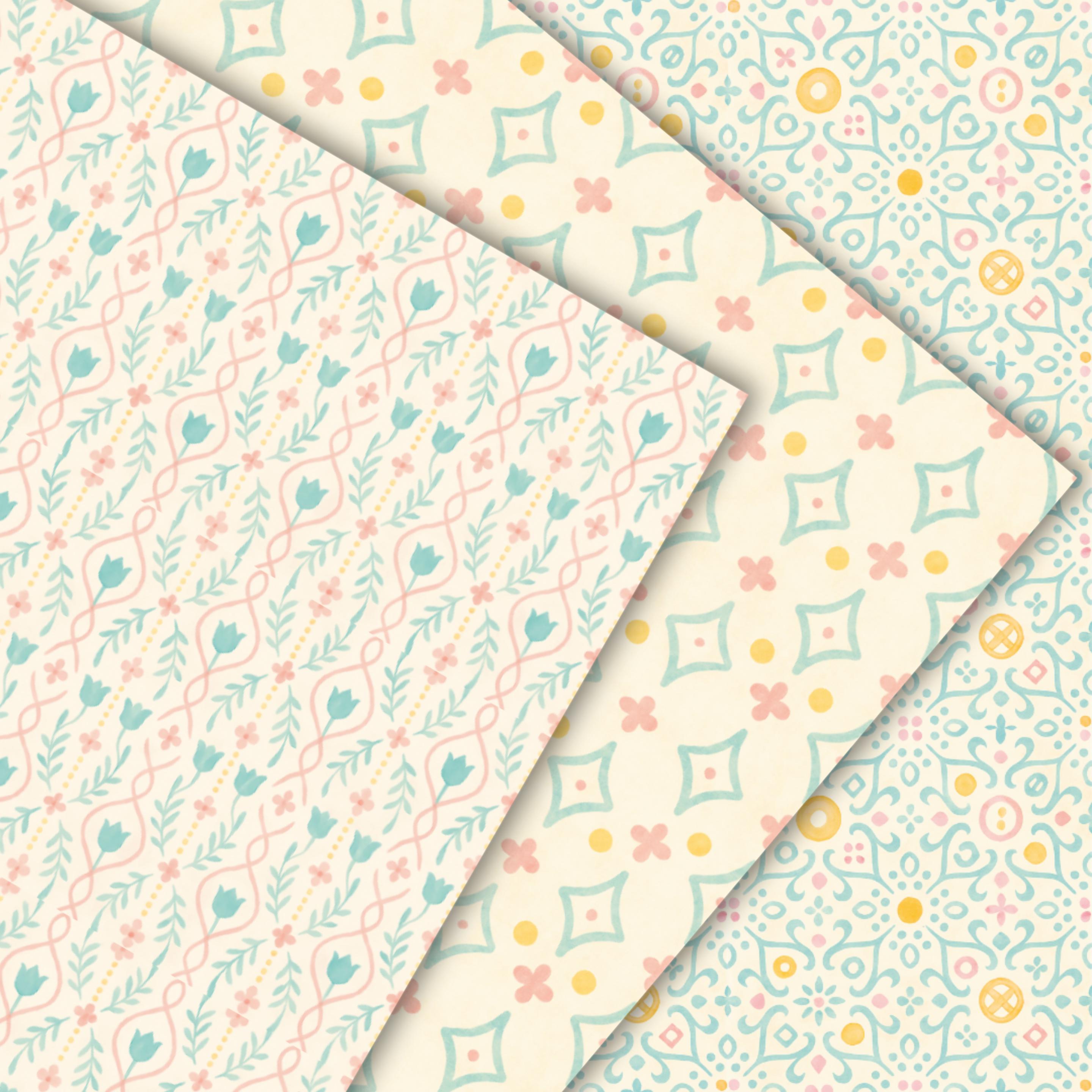 Mahjong Pattern Paper Pastel Mahjong Seamless Paper, Chinoiserie Tile Patterns (PNG Digital ...