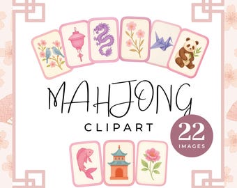 Mahjong Clipart, Watercolor Mahjong Tile Png, Pastel Asian Tile Set, Mahjong Party, Chinoiserie Clipart, Mahjong Seamless Pattern, Wedding