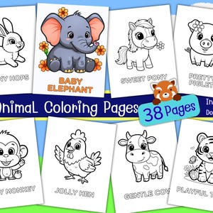 Zoo & Farm Animal Coloring Pages for Kids – 38 Preschool Printables (PDF Download)