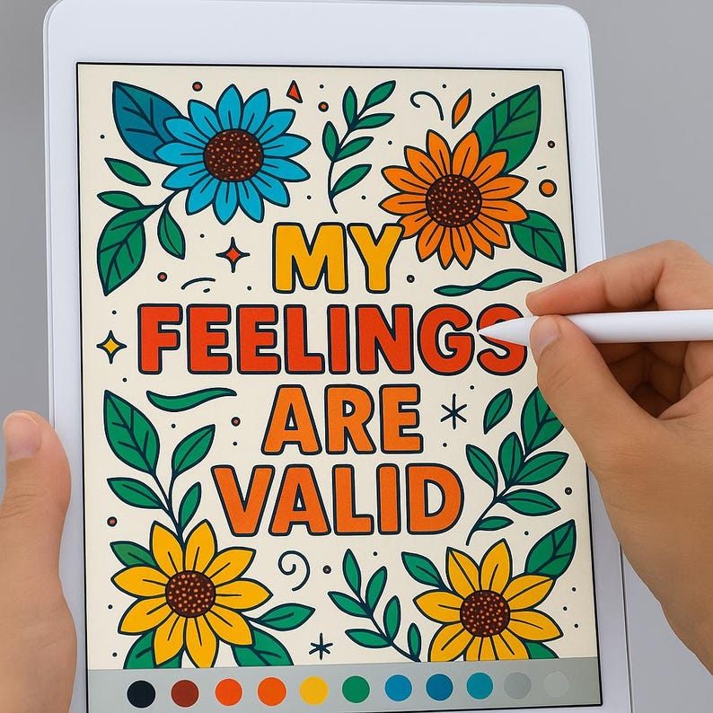 Affirmation Coloring Pages – 30 unique positive quote designs with floral and decorative doodles for mindfulness, self-care, and stress relief. Printable PDF instant download for adults and kids, perfect for relaxation, motivation, art therapy, or homeschooling activities. Bold, clean outlines make them easy to color with crayons, markers, or pencils. Great for personal growth, creative projects, classroom inspiration, and mindful leisure at home or in educational settings.