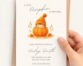 Fall Autumn Baby Shower Invitation | Cute Pumpkin Baby Shower Invite | Pumpkin Patch Invite | Sweet Cozy Halloween Baby Shower Invite