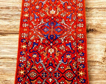 Custom Size Oriental Red Mahal Non-Slip Runner Rug – Machine Washable & Pet Friendly