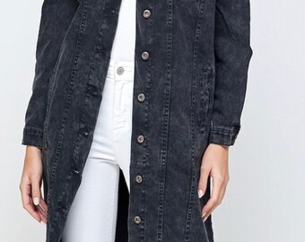 long denim black jacket