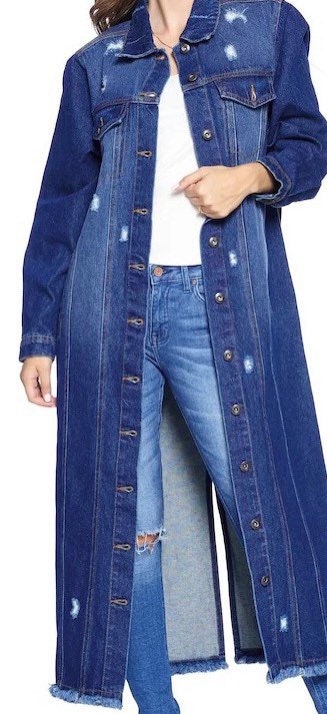 long jacket and jeans