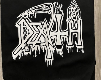 Goth style DEATH style back patch black  and white ( sew on)