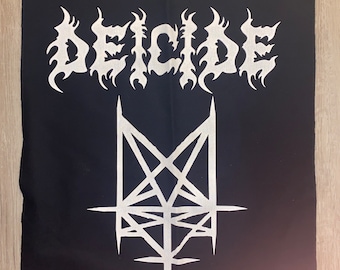 Deicide style band back patch black and white - ( sew on )