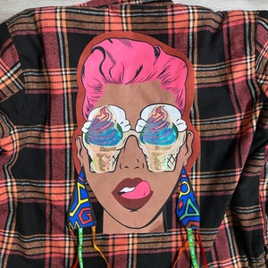 Large Ice-cream eyes back patch woman