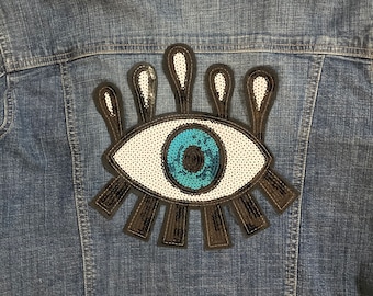 Large eye of Horus sequin patch