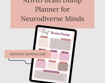 Descarga de ideas para TDAH imprimible, Planificador para TDAH, Plantilla de lista de tareas, Planificador de productividad, Organizador de pensamientos, Lista de tareas, Lista de tareas diarias