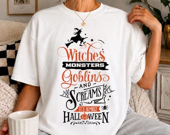 Camiseta de bruja para Halloween, Camiseta de brujas, Camiseta de Halloween, Camiseta vintage de Halloween, Camiseta Comfort Colors, Camiseta retro de bruja