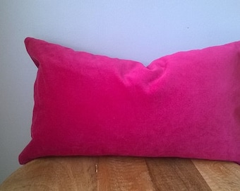 Fuschia Raspberry pink berry cotton velvet pillow cover euro sham 16 18 20 22 24 26 cushion nursery lumbar