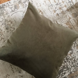 Designer fabric moss green velvet pillow cover euro sham 16 18 20 22 24 26 cushion nursery extra long lumbar