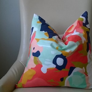 Designerstof koraalwit mintgroen marineblauw roze abstracte kussensloop euro decokussenhoes 16 18 20 22 24 26 kussen kinderkamer lumbaal