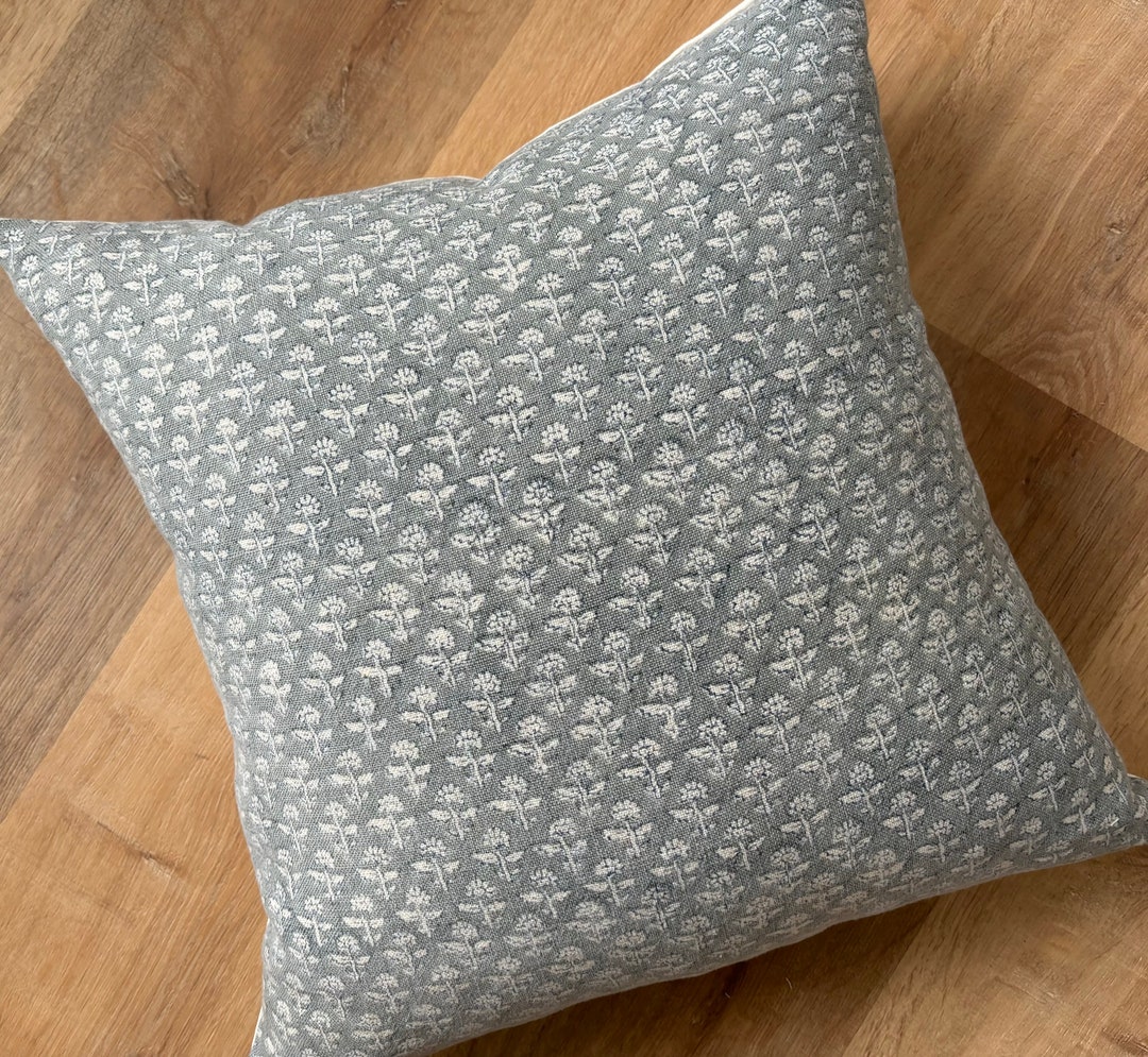Blue - Set of 2 Akola Hand Block Print Pillow Covers 101