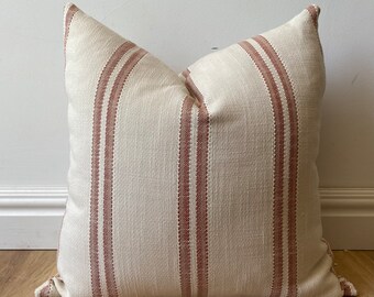 Designer insideout coastal indoor outdoor boho stripe modern woven clay beige terracotta pillow cover available many sizes Scandinavian