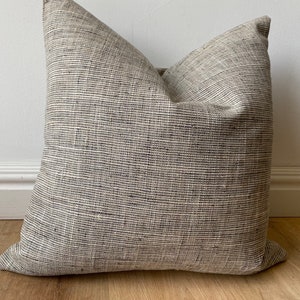Designer slub blend solid pillow cover charcoal grey taupe textural available in multiple sizes lodge cabin Scandinavian Christmas