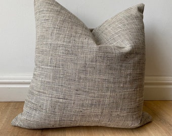 Designer slub blend solid pillow cover charcoal grey taupe textural available in multiple sizes lodge cabin Scandinavian Christmas