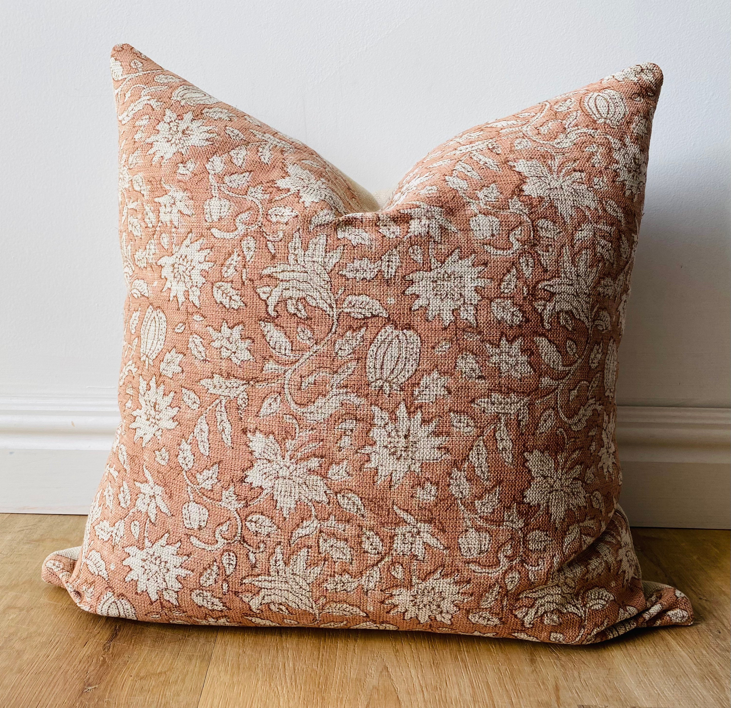 Indian Block Print Pillow - Moss and Indigo – Collectiv Co.