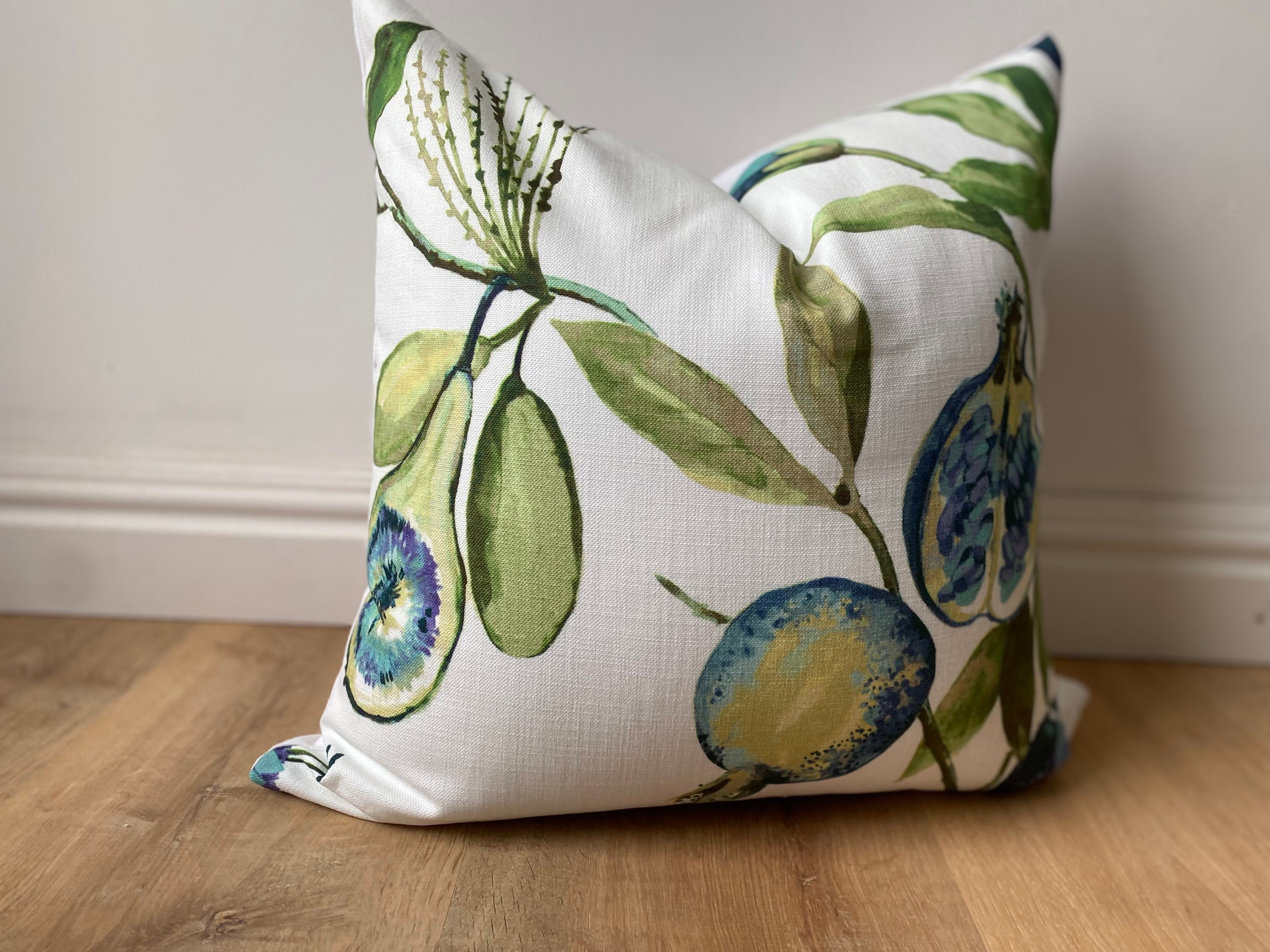 Modern Ballard Design Alana Fabric Linen Cotton Floral Fruit - Etsy Israel