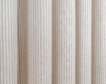 Beautiful linen striped curtain panels beige | ivory | 48x84 48x96 48x108 54x84 54x96 54x108  custom sizes