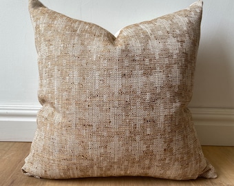 Boho Ikat Pillow Cover – Cognac Rust Clay Beige | Textured Woven Decorative Pillow | Euro Sham, Lumbar, Nursery, Upholstery Fabric
