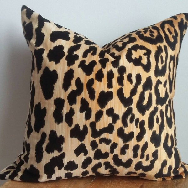 Housse de coussin en velours imprimé animal léopard, moderne, boho chic, Euro, extra long, lombaire, rustique, lux