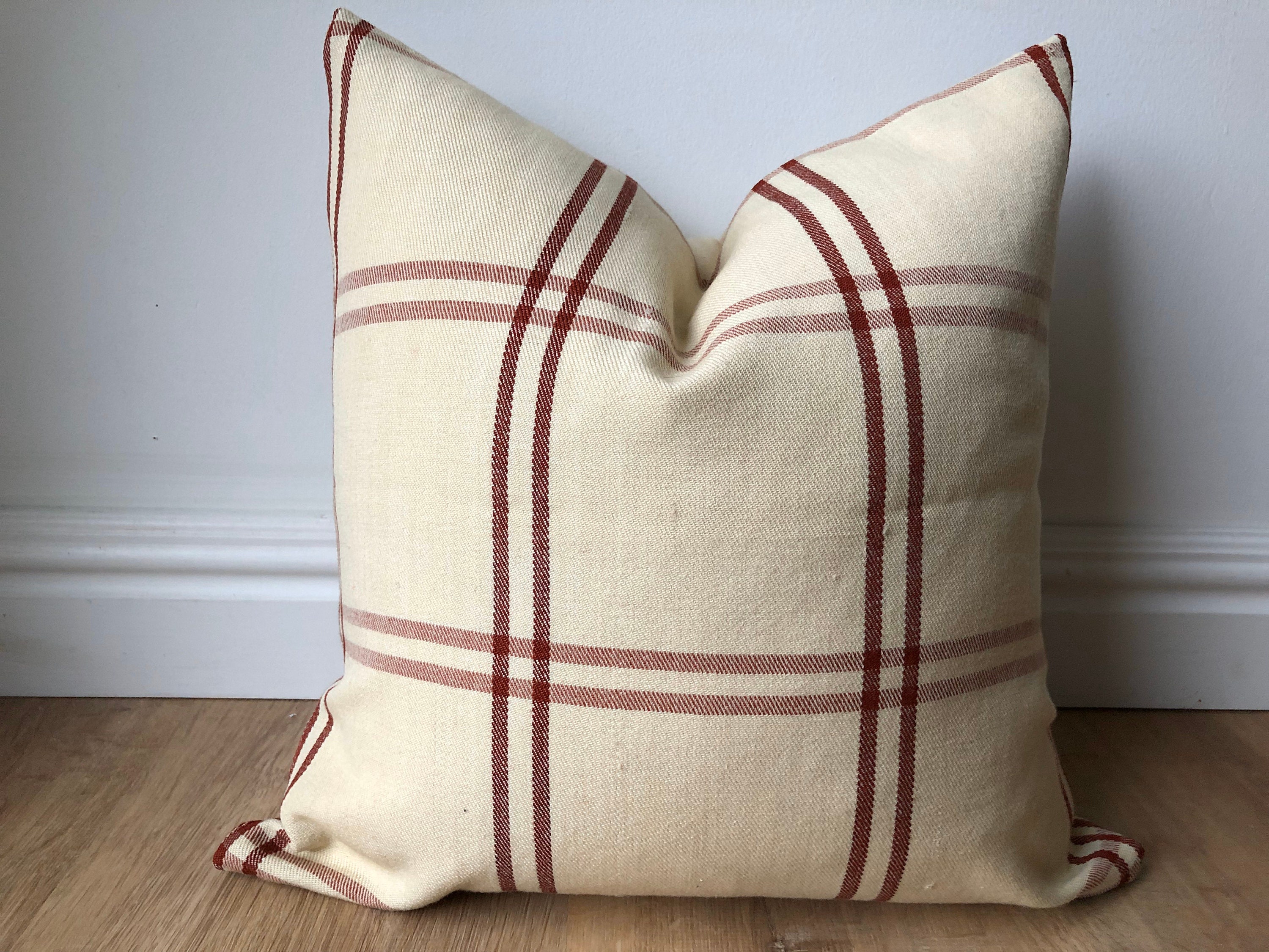 Plaid Lumbar Wool Throw Pillow – Hallstrom Home