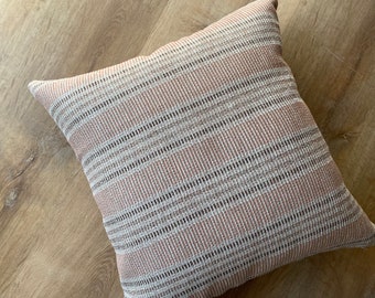 Designer insideout coastal indoor outdoor boho striped modern woven clay terracotta pink brown beige cover in multiple sizes Scandinavian